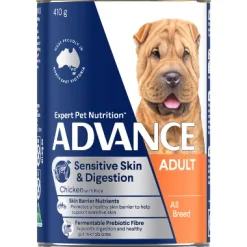 Advance Dog Sensitive Skin & Digestion Chicken 12x410g