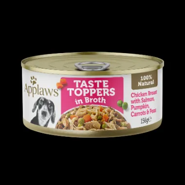 Applaws Dog Taste Toppers Chicken Slamon Veg Broth 156g