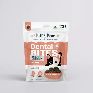 Bell & Bone Dental Bites - Cat Salmon & Charcoal 80g