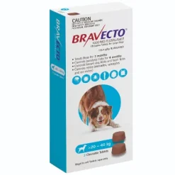 Bravecto Chews For Dogs Blue 20kg-40kg 2 Pack