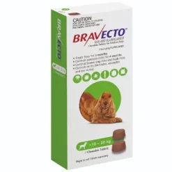 Bravecto Chews For Dogs Green 10kg-20kg 2 Pack