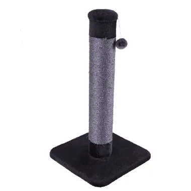 Cat Scratch Post Black Plush Medium