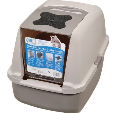 Catit Hooded Litter Tray Grey & White