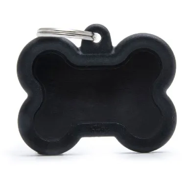 Dog Tag Hush Design Bone Black