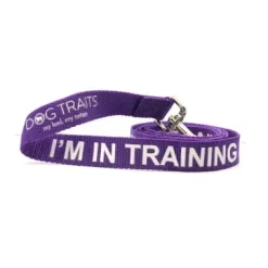 Dog Traits ‘I’m in Training’ Purple Lead