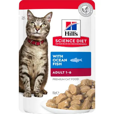 Hills Feline Pouch Adult 1-6 Ocean Fish 85g