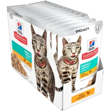 Hills Feline Pouch Perfect Weight Chicken 12 Pack