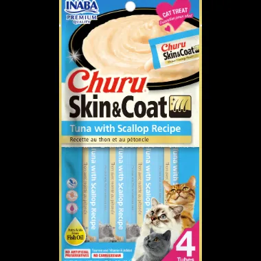 Inaba Cat Churu Skin & Coat Tuna & Scallop 56g
