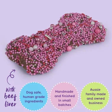 Kazoo Barneys Barkery Dog Bone Biscuit - Pink 47gm