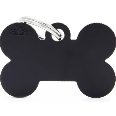 Pet ID Tag Aluminium Black Bone