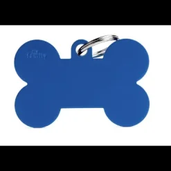 Pet ID Tag Aluminium Blue Bone XL