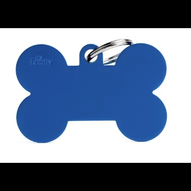 Pet ID Tag Aluminium Blue Bone XL