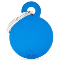 Pet ID Tag Aluminium Blue Circle