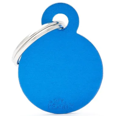 Pet ID Tag Aluminium Blue Circle