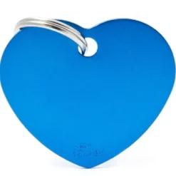 Pet ID Tag Aluminium Blue Heart