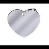 Pet ID Tag Aluminium Chrome Heart Small