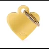 Pet ID Tag Aluminium Gold Heart Small
