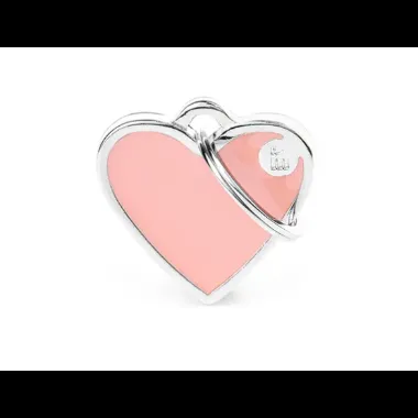 Pet ID Tag Aluminium My Family Basic H'made Heart Pastel Pink