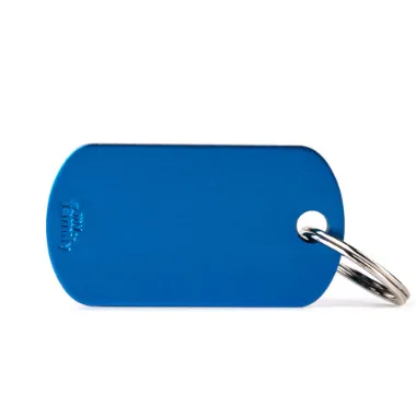 Pet ID Tag Aluminium My Family Basic Military Blue Small