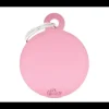 Pet ID Tag Aluminium Pink Circle Large