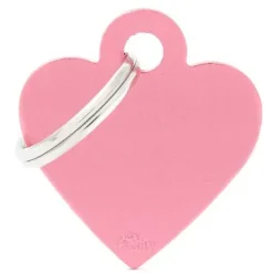 Pet ID Tag Aluminium Pink Heart Small