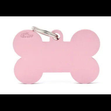 Pet ID Tag Aluminium Pink Bone XL