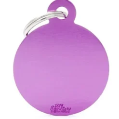 Pet ID Tag Aluminium Purple Circle