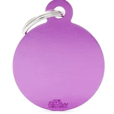 Pet ID Tag Aluminium Purple Circle