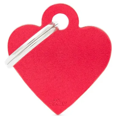 Pet ID Tag Aluminium Red Heart