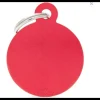 Pet ID Tag Aluminium Red Circle Large