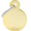Pet ID Tag Aluminium Small Circle Brass 20mm