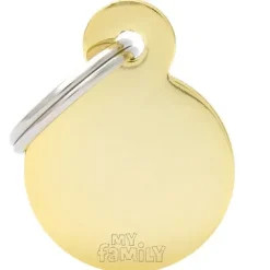 Pet ID Tag Aluminium Small Circle Brass 20mm