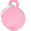 Pet ID Tag Aluminium Small Circle Pink 20mm