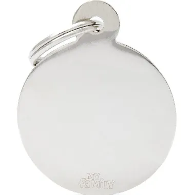 Pet ID Tag Chrome Circle