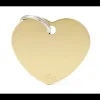 Pet ID Tag Gold Chrome Heart Large