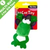 Pet One Cat Toy Plush Jumping Frog Green 14.5cm