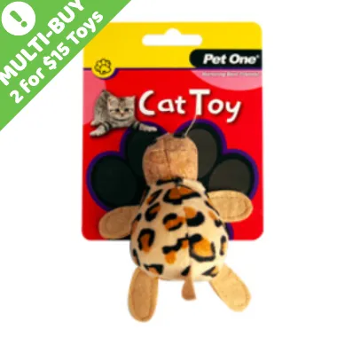 Pet One Cat Toy Plush Leopard Tortoise 10.5cm