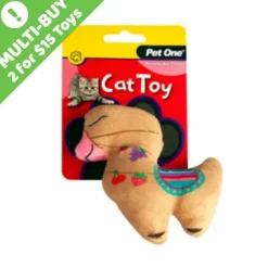Pet One Cat Toy Plush Llama Brown 13cm