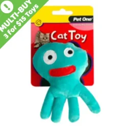 Pet One Cat Toy Plush Octopus Blue 12.5cm