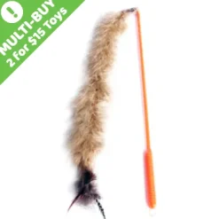 Pet One Cat Toy Wand Tail with Bell 32cm Brown