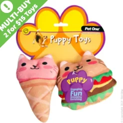 Pet One Doy Toy Puppy Fast Food Assorted