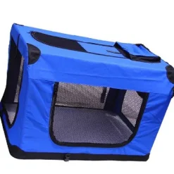 Soft Pet Crate Blue with Handles