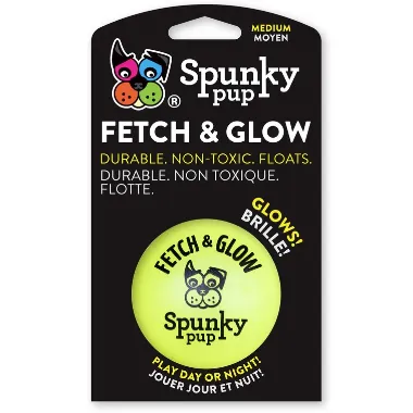 Spunky Pup Fetch & Glow Medium Assorted Colours 6cm
