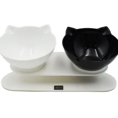 Zeez Double Elevated Cat Bowls 250ml