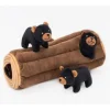 Zippy Paws Burrow Pet Toy Black Bear Log 34 x 15 x 15cm